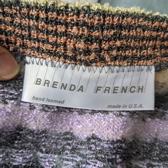 VINTAGE 80s Brenda French Soft Fuzzy Cardigan Sweater S - Picture 7 of 12